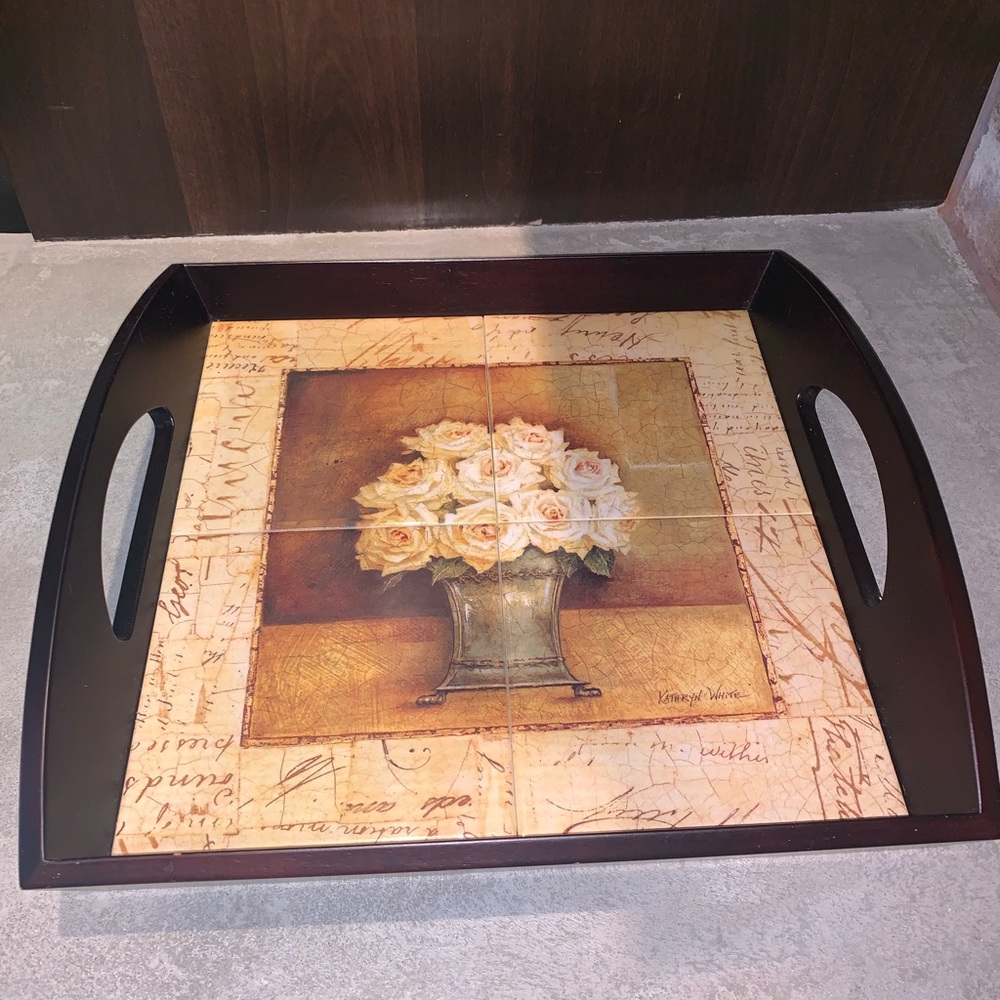 Yellow Rose Victorian Tray